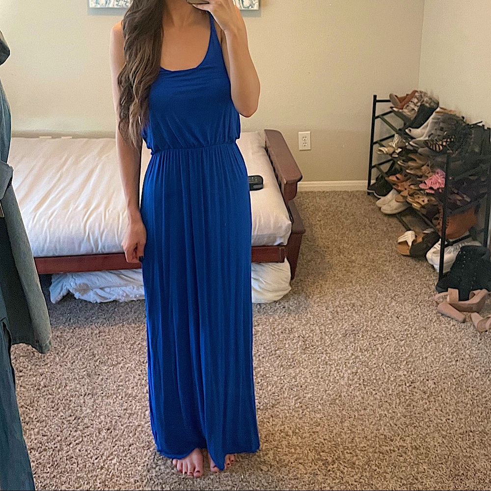 Blue Racerback Maxi Dress - Picture 1 of 2